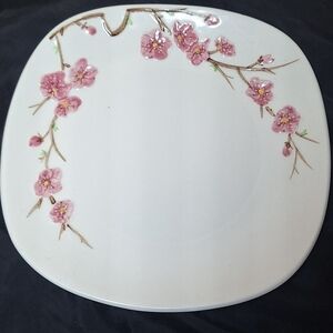 POPPYTRAIL "Peach Blossom"  Square Dinner Plate